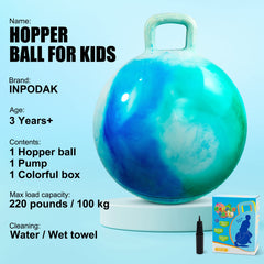 INPODAK Hopper Ball 18-inch side view showing sturdy handle.