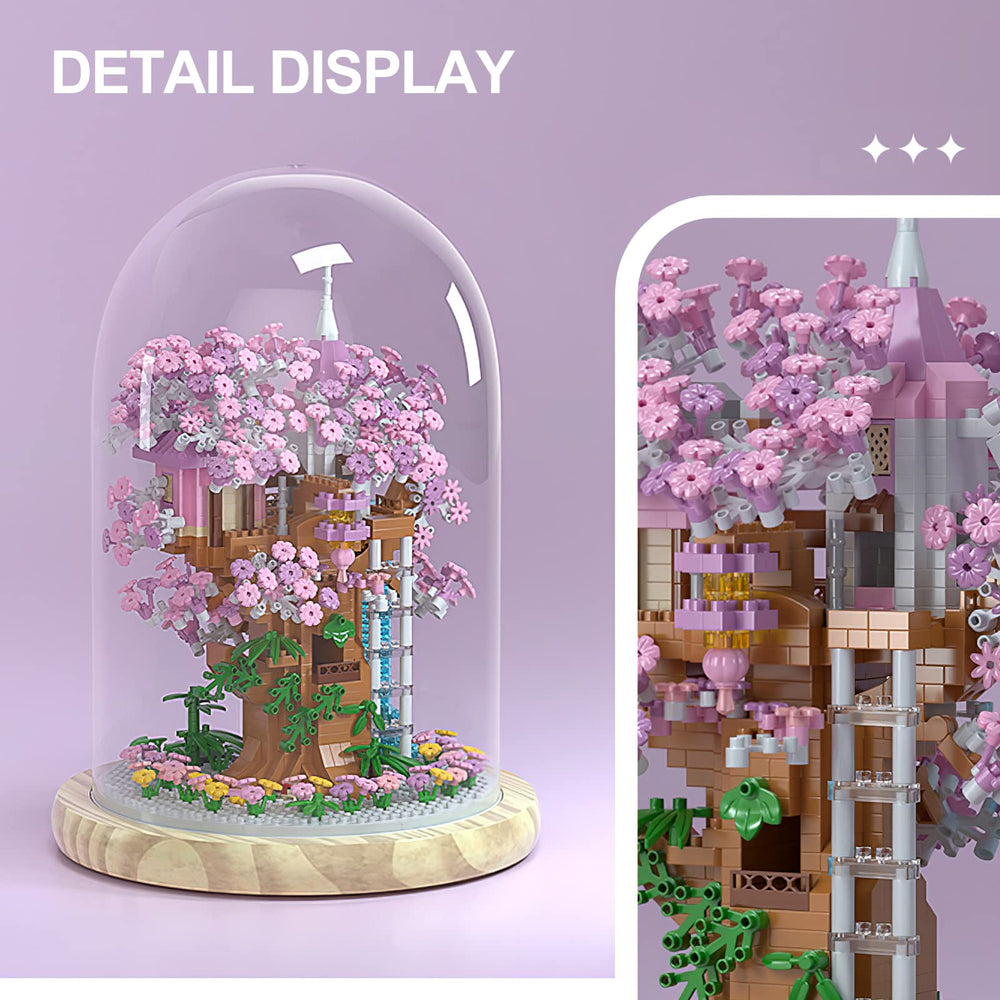 Insgen Cherry Blossom Bonsai wooden base providing sturdy, stable display