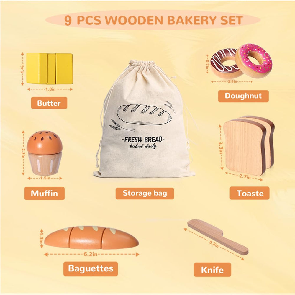 Inslat wooden bakery playset doughnut invites creative pretend desserts and storytelling