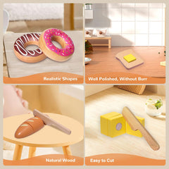 Inslat wooden bakery playset muffin encourages baking-themed imaginative sessions