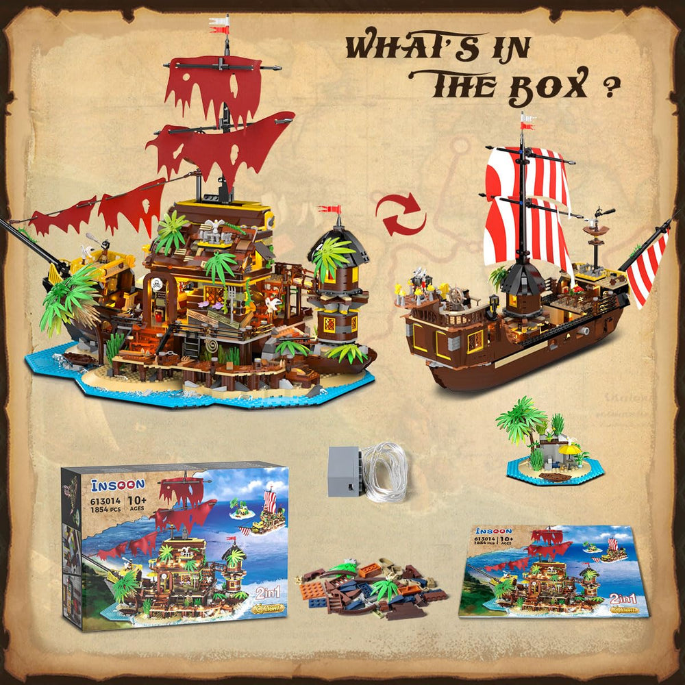 INSOON cannons and ship side details evoke classic pirate action scenarios.