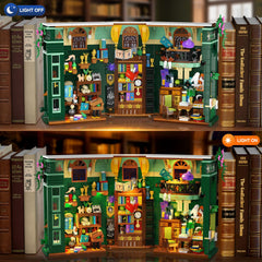 Enchanted bookend that doubles as a desk display for shelves