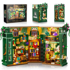 INSOON Magic Owl Station Booknook with lights adds a warm glow to any shelf
