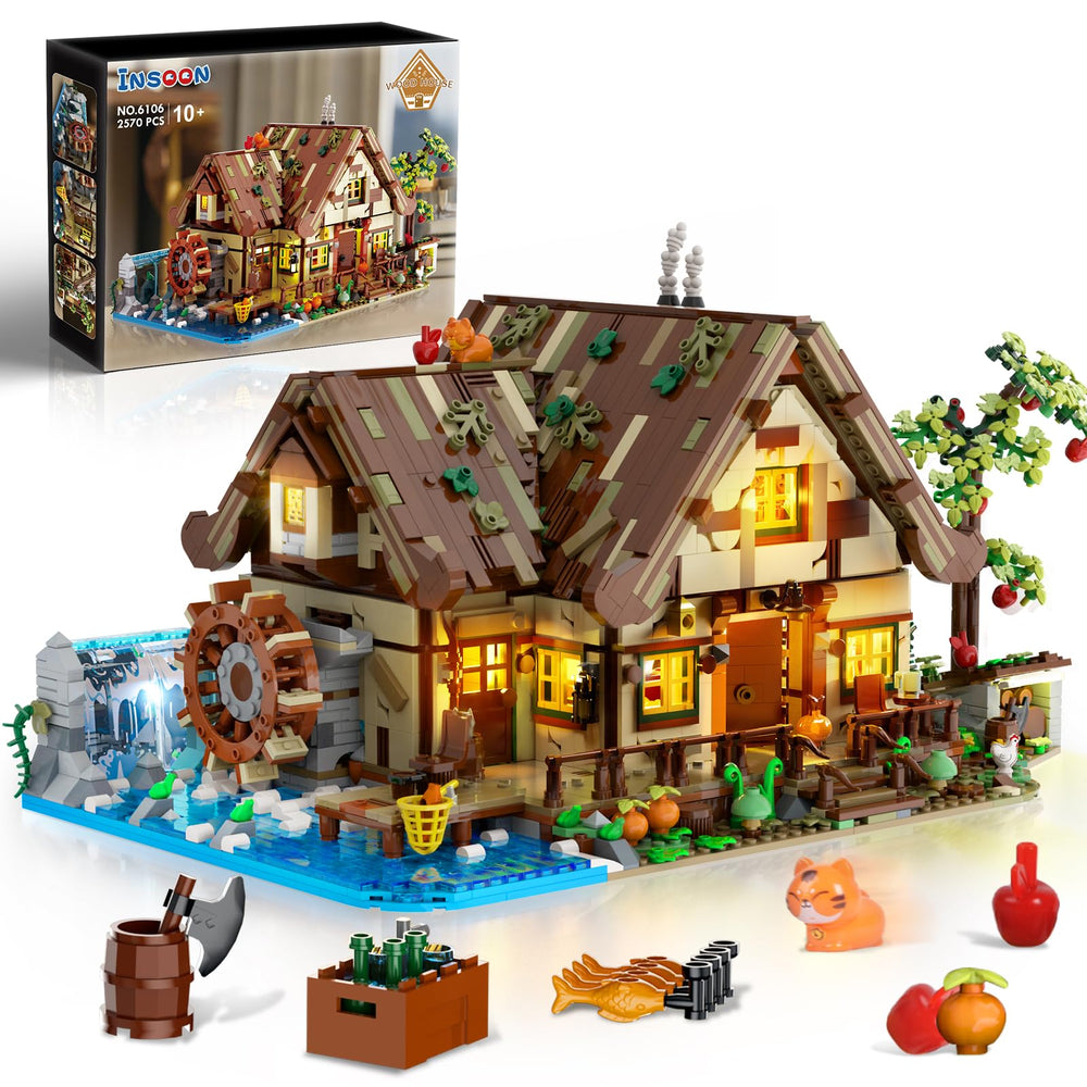 INSOON Wood Cabin Building Set lighting creates warm ambiance for cozy evenings