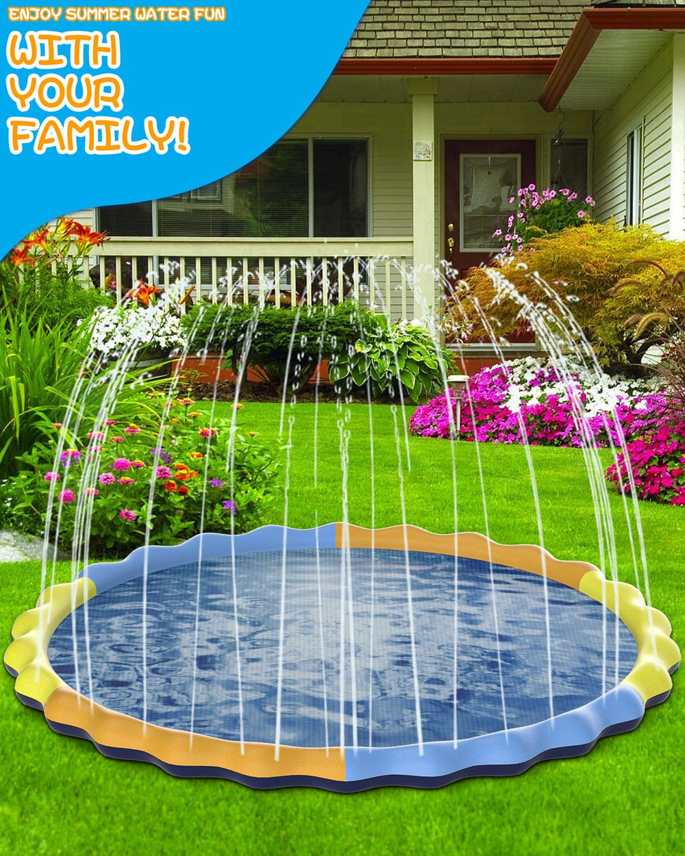 Instraella Splash Pad ideal for backyards beaches and pools during summer heat.