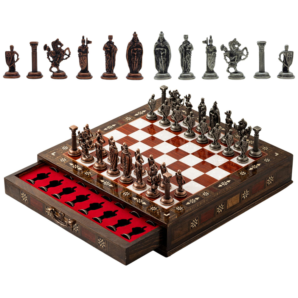 INTERIART handmade walnut chess set shows craftsmanship and lasting quality
