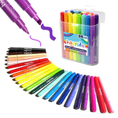 Happido 24 double-sided markers for bold kids' art projects.