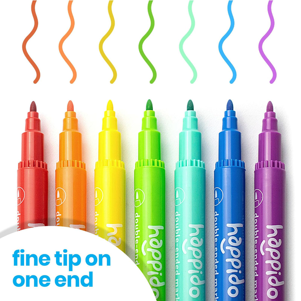 Same-color dual tips provide consistent results in drawings and notes.