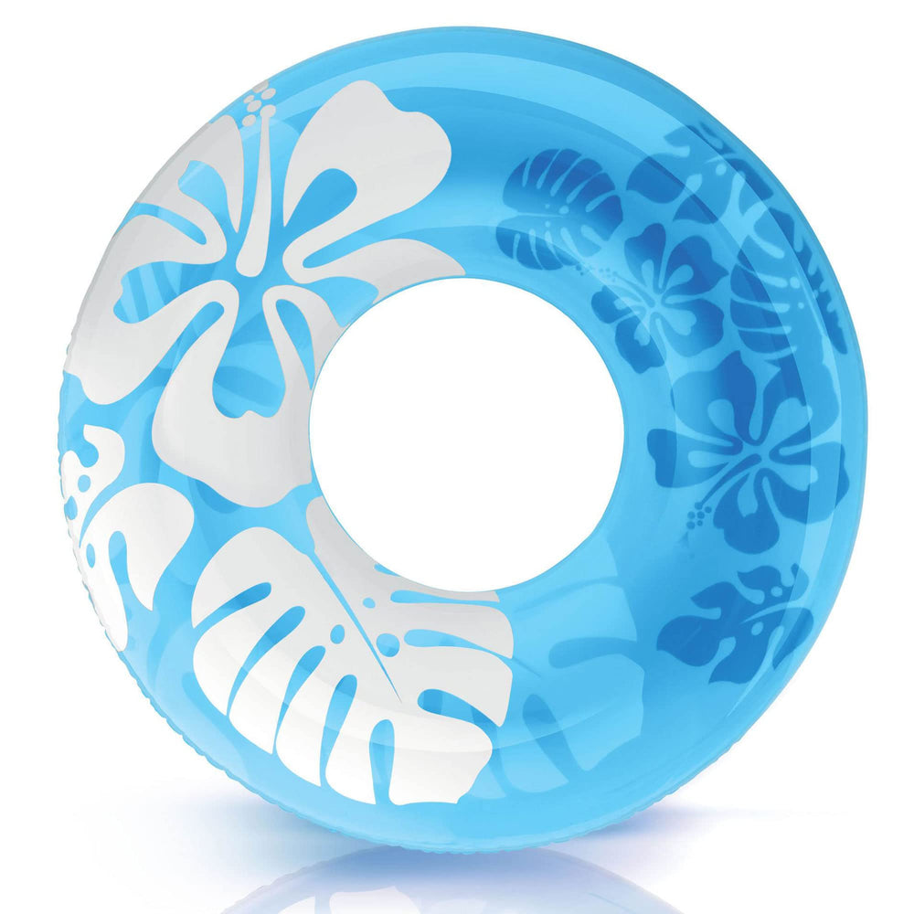 Intex 36-inch round pool tube provides stable buoyancy for solo lounging