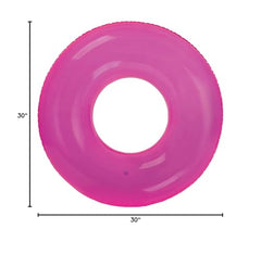 INTEX vibrant pink transparent tube raft offers fun pool floating and quick identification.