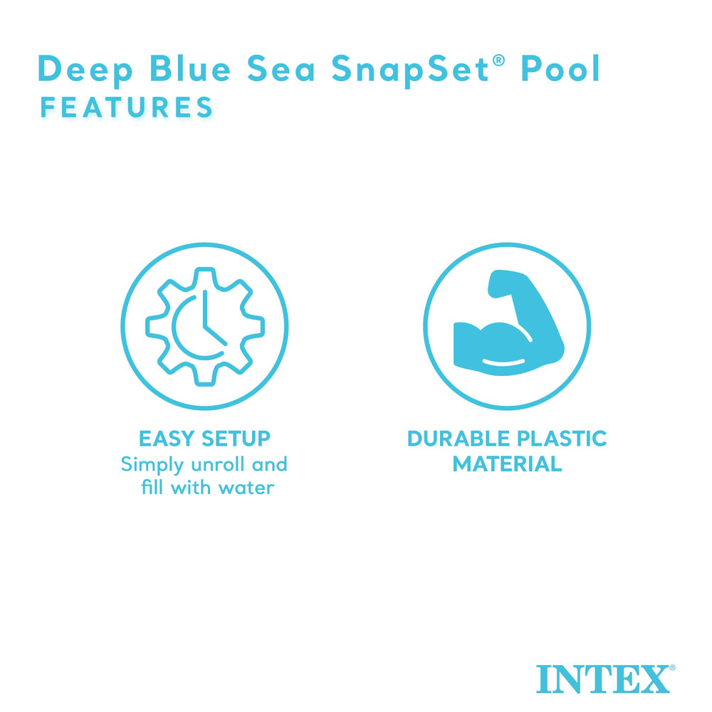 Intex Deep Sea Blue pool kids playing together in water.