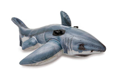 Intex Great White Shark Float front view with two handles for stable pool fun