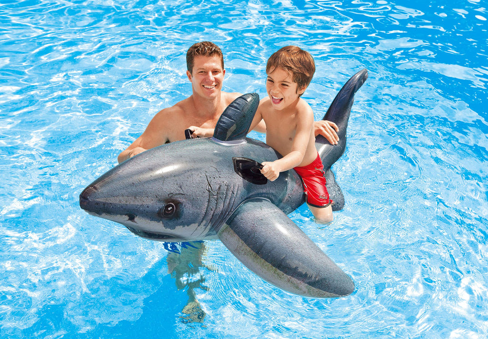 Intex Great White Shark Float in pool for imaginative aquatic play