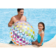 Intex Jumbo Ball floats in water, ideal for family pool parties.