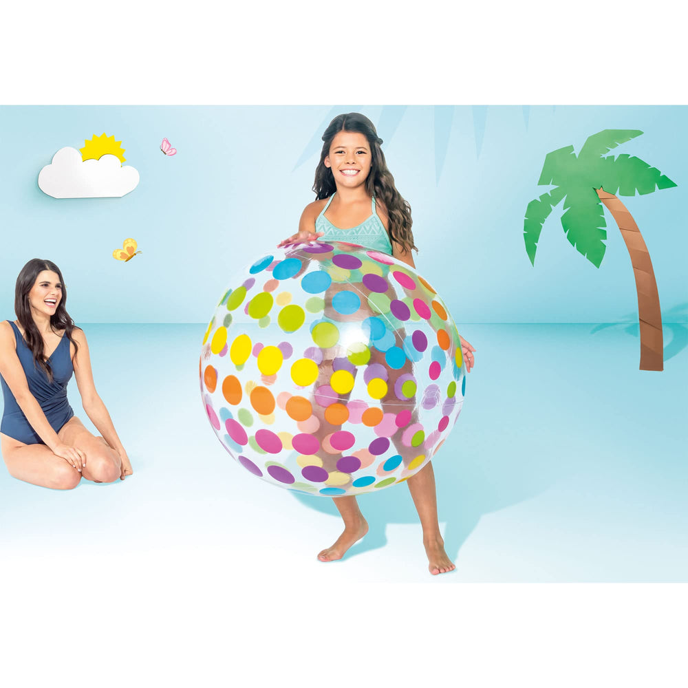 Intex Jumbo Ball transparent panel design for eye-catching water play.