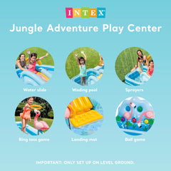 Intex Jungle Adventure Play Center inflatable arch creates a playful entry.