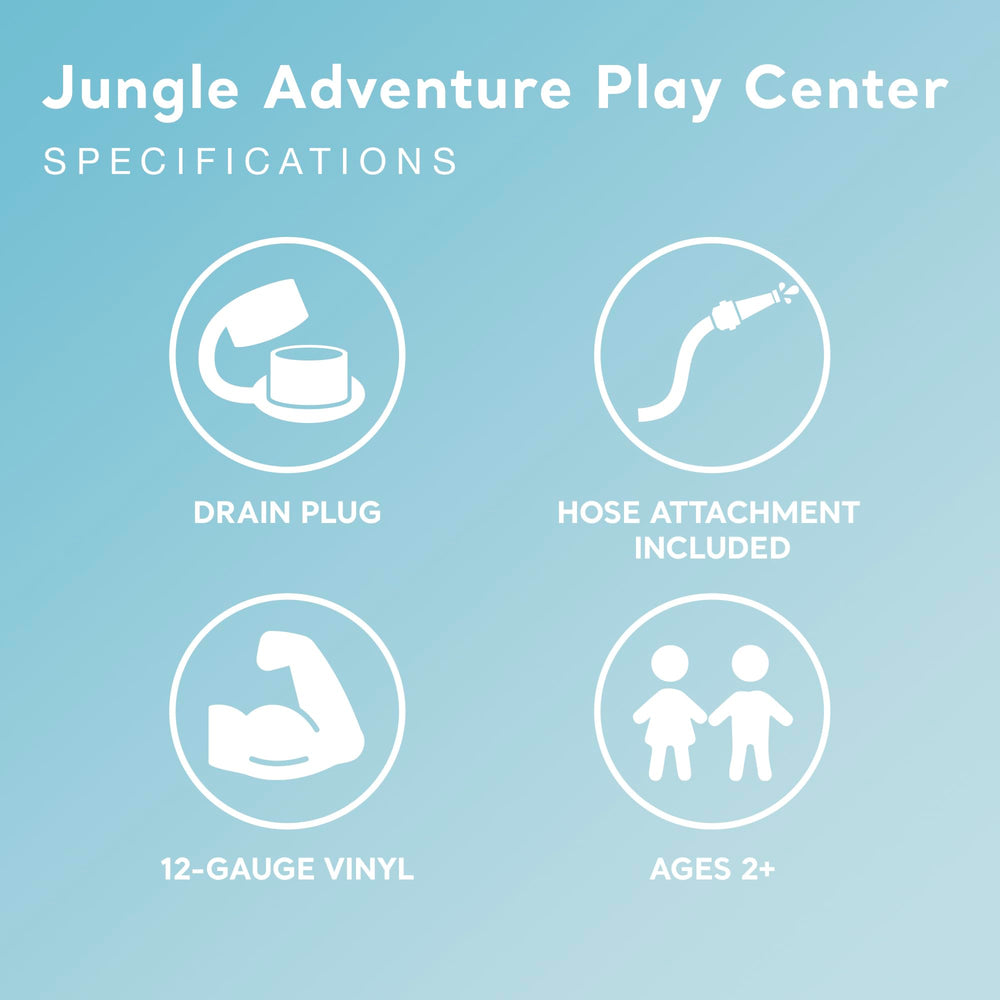 Intex Jungle Adventure Play Center monkey graphic appeals to toddlers.