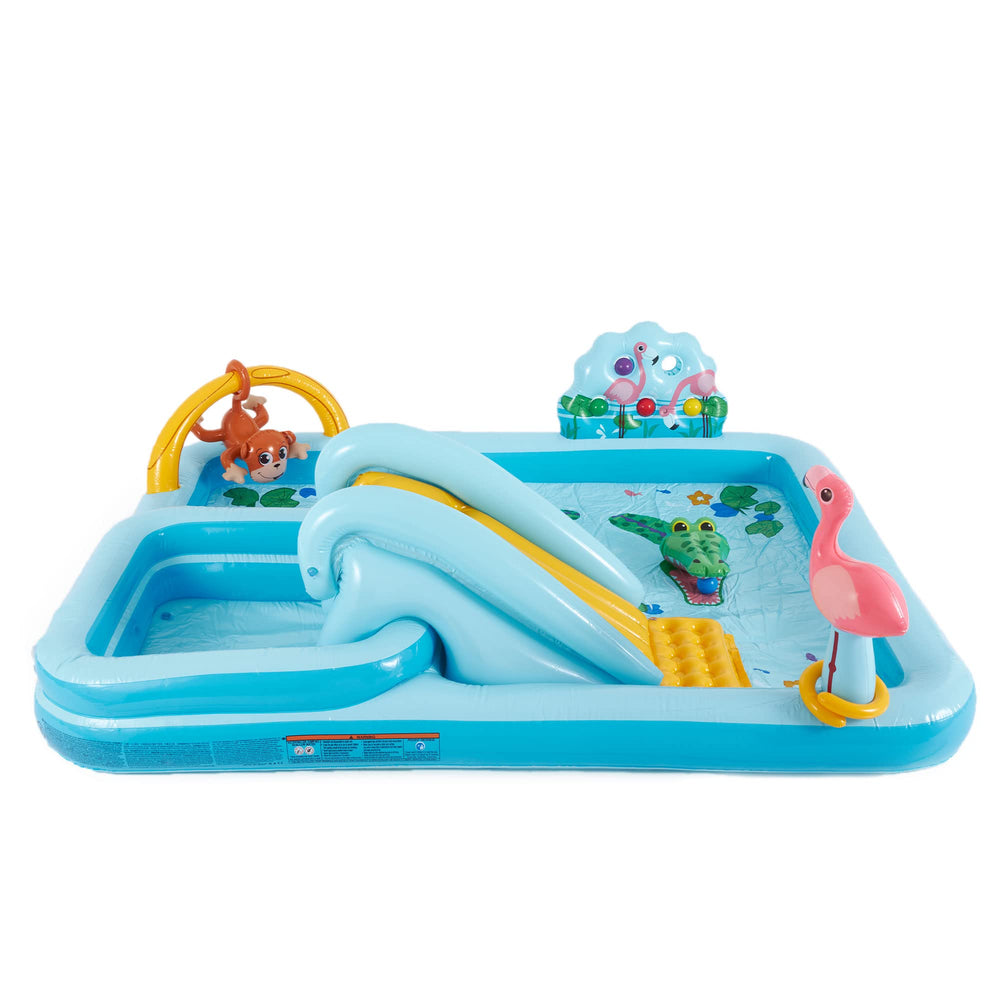 Intex Jungle Adventure Play Center safety drain helps control water depth.