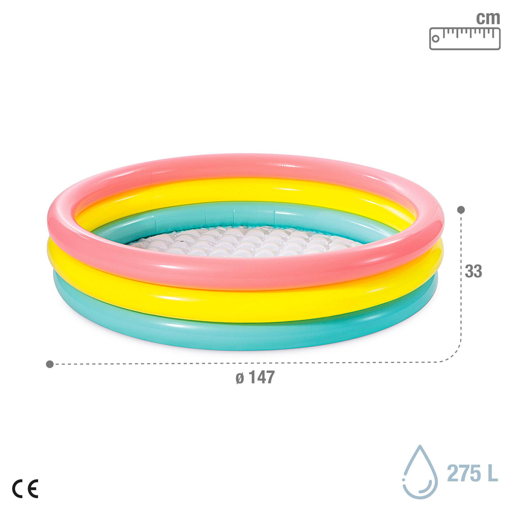 Intex Kiddie Pool Sunset Glow wall detail with three-ring color walls