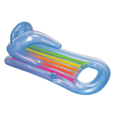 Intex King Kool 58802EP top view with transparent surface and colorful I beams for stylish lounging