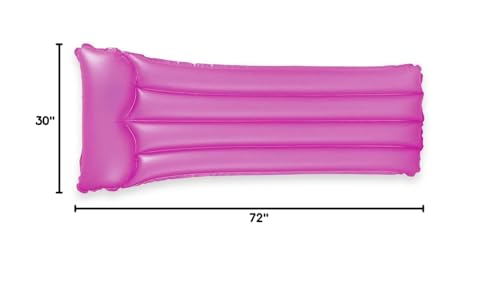 Intex Neon Frost Air Mat measures 72 x 30 inches for roomy lounging