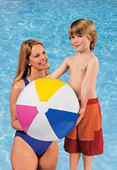 Intex inflatable beach ball with rainbow panels, 24-inch, great for backyard toss and lake days