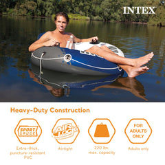 Intex River Run with cup holders keeps drinks within reach.