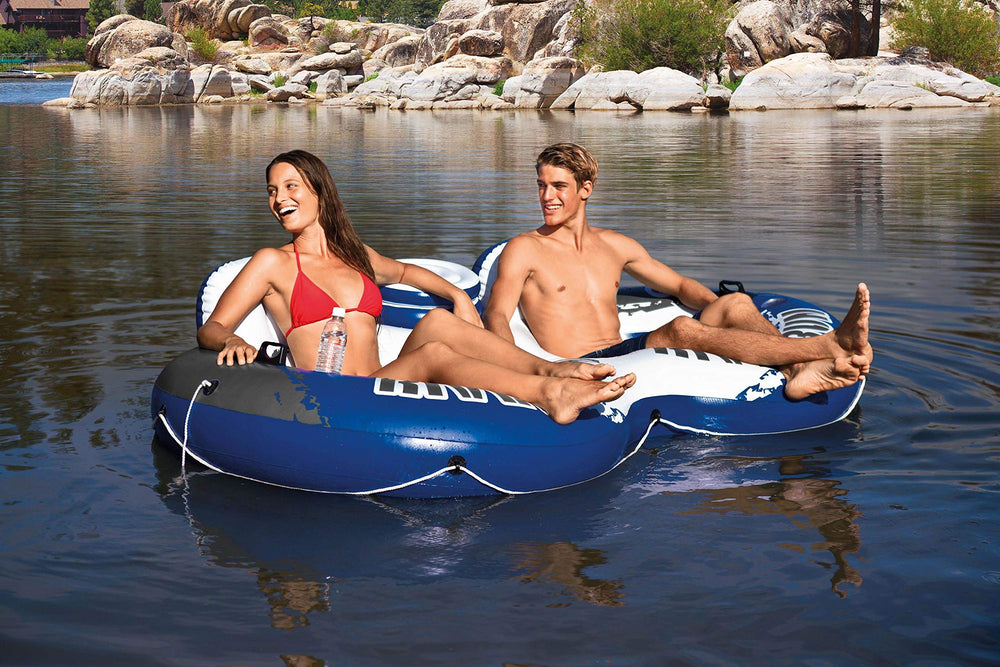 Intex River Run II backrest feature provides comfortable cruising on lakes and rivers.