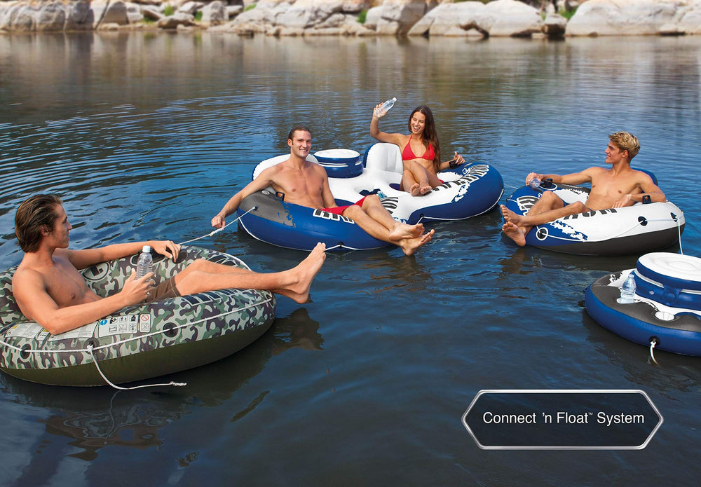 Intex River Run II 18-gauge vinyl ensures durable, long-lasting water adventures.
