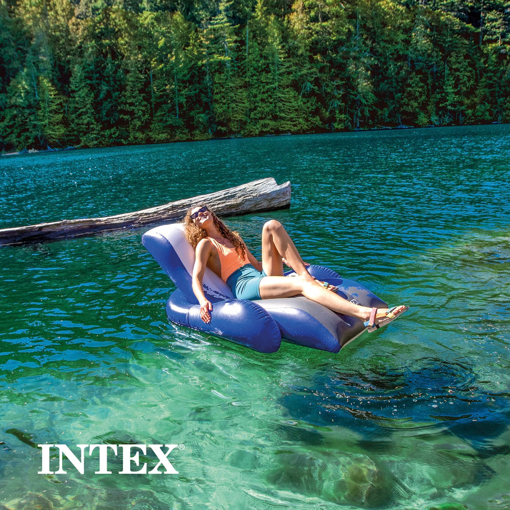 Intex side cup holders keep beverages within reach during lounging.