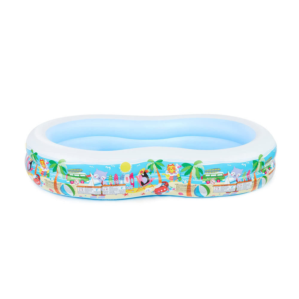 Intex Swim Center Paradise Seaside pool side view showing wide walls for more play space