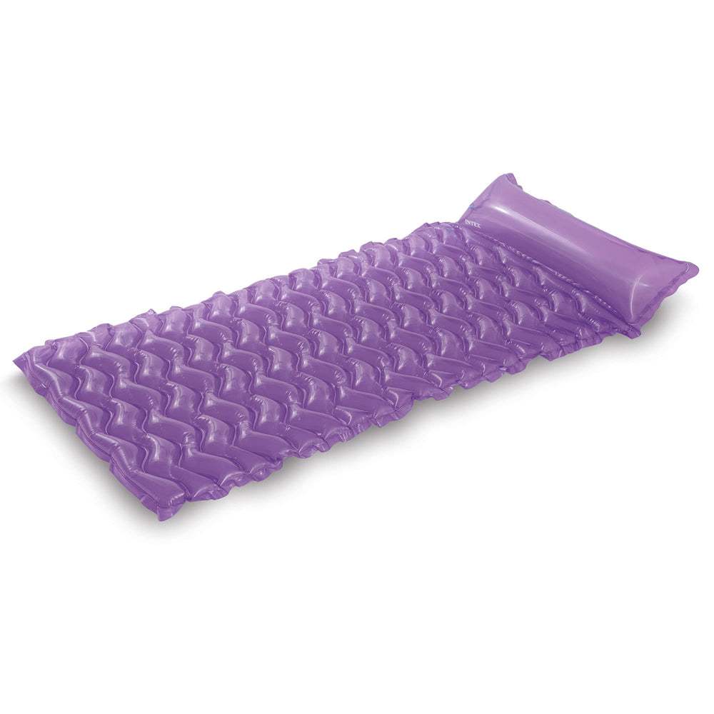 Intex Tote N Float Wave Mat pool lounger with built-in pillow rest for comfort