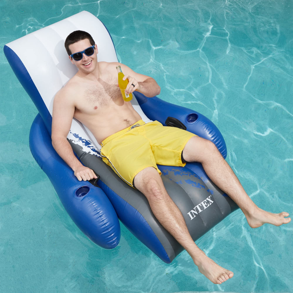 Intex two-pack promotes shared poolside chilling with reliable loungers.