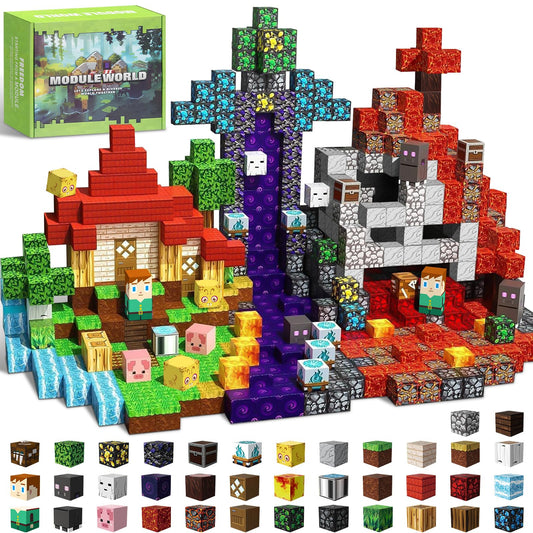 Intoypad 300pcs magnetic blocks 0.8in cubes for creative building and fine motor practice.