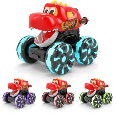 Intoypad red dino monster truck front view with bold details and chomping mouth