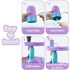 Intoypad Water Table Pump showcases a rotating waterwheel to boost interactive play.