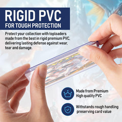 Invested Alliance 130pt card protection toploader supports sturdy storage.