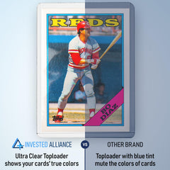 Invested Alliance 2.5x3.5 sleeves with top loaders safeguard standard cards.