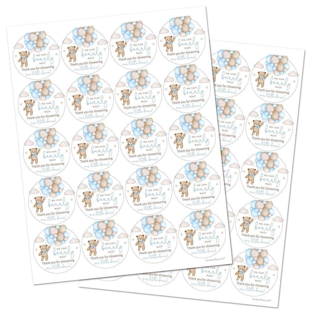 InvitationHouse blue bear labels ready for quick assembly and gifting