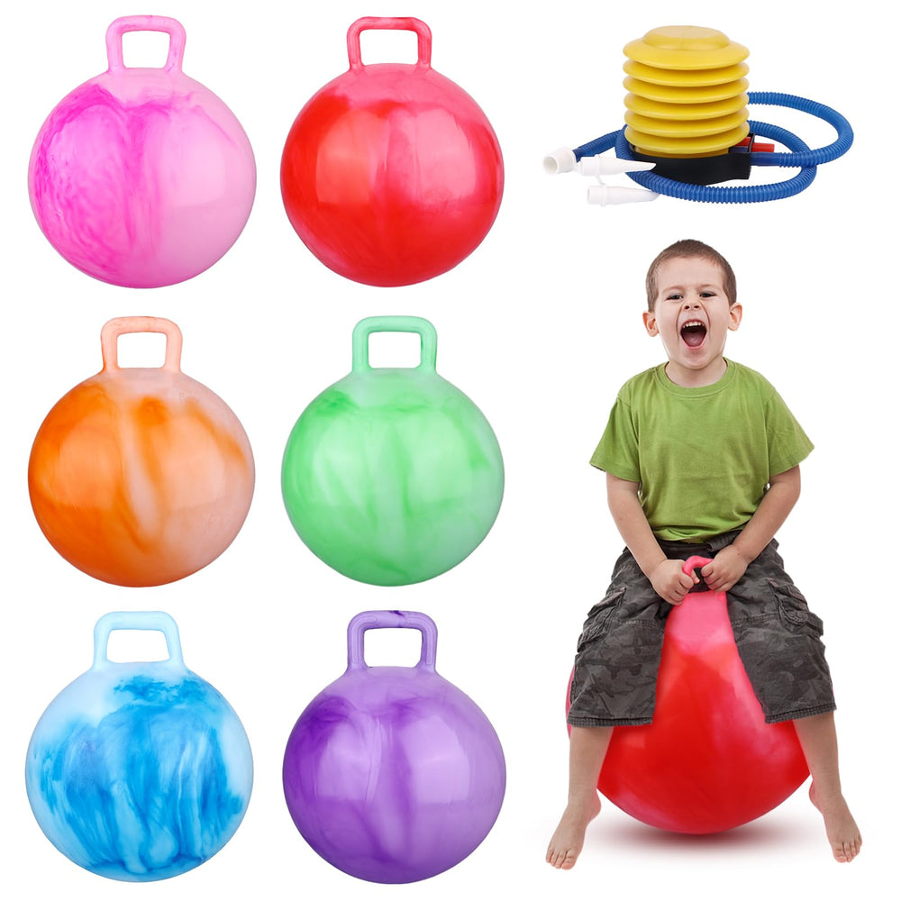ioffersuper 18-inch marbled hopper ball ready for outdoor play and indoor exercise.