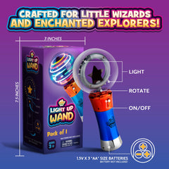 IPIDIPI TOYS LED lights spinning wand for imaginative play sessions.