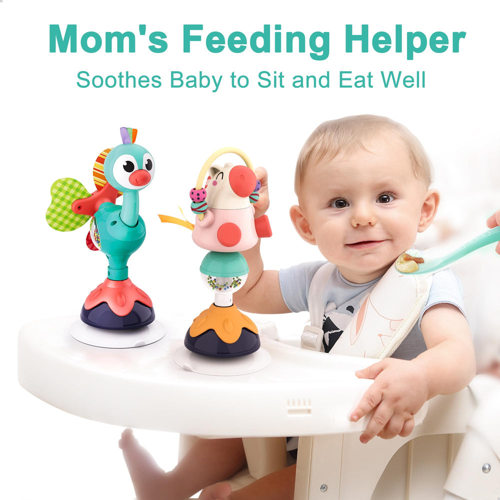 iPlay iLearn baby rattles set with cheerful animal colors to engage sight and sound.
