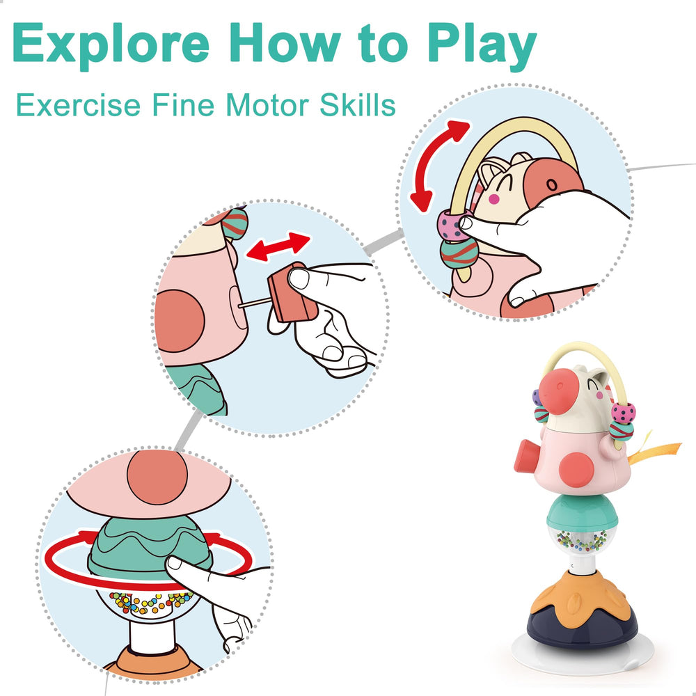 iPlay iLearn baby rattles set featuring bright colors to encourage reach and exploration.