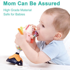 iPlay iLearn baby rattles set handheld design fits little hands for easy manipulation.