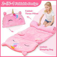 iPlay iLearn machine washable sleeping bag cleans easily after sleepovers.