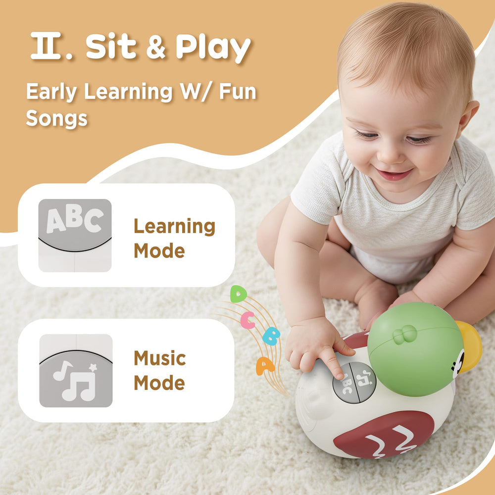 iPlay iLearn music mode melodies provide varied rhythms to spark auditory curiosity.