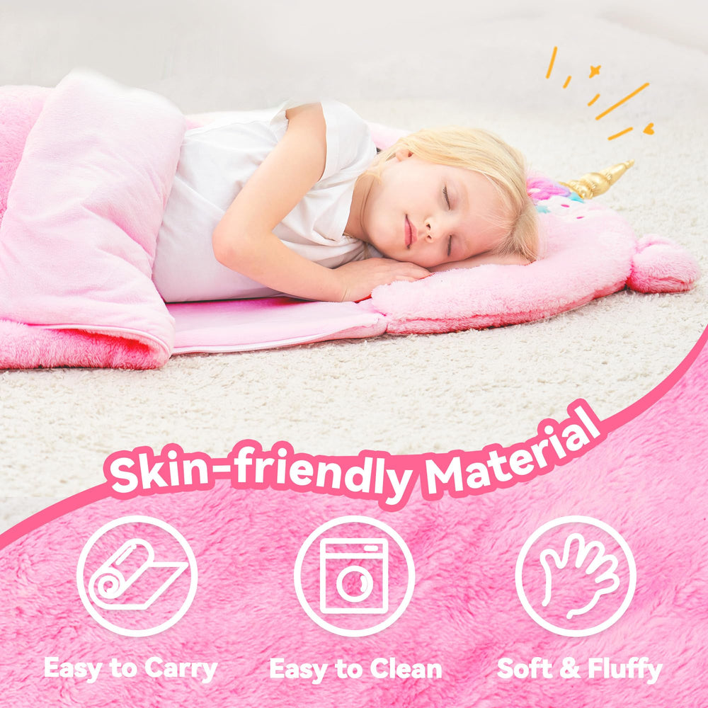 iPlay iLearn nap mat measures 70 by 27 by 2 inches for bigger kids.