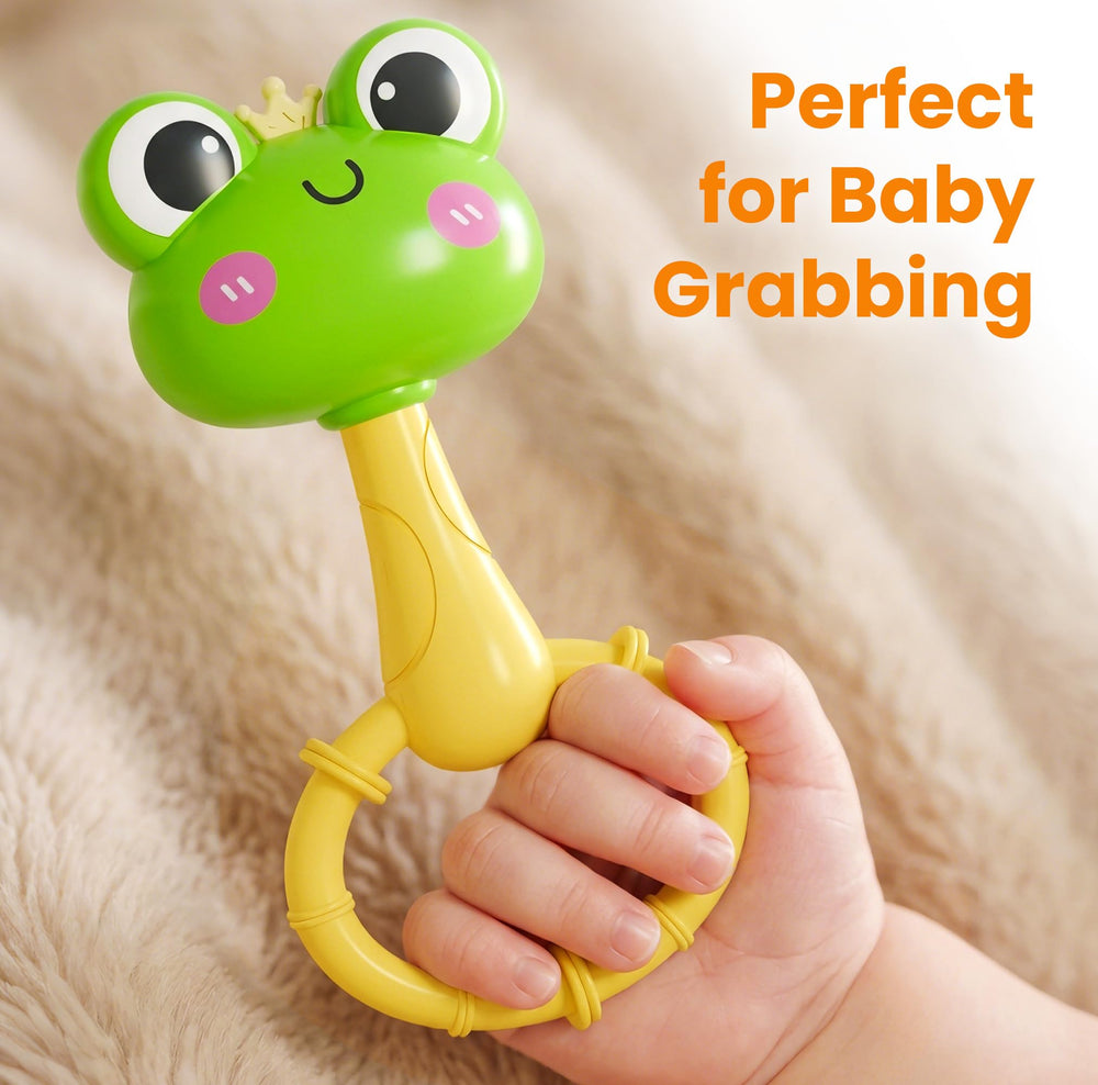 iPlay iLearn On-the-go rattle provides quick sensory play anywhere.