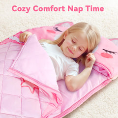 iPlay iLearn pink two-in-one animal cushion blanket doubles as seat