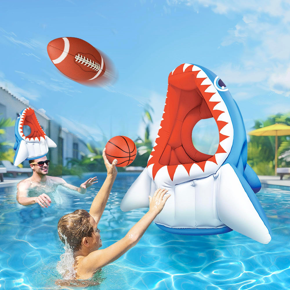 iPlay iLearn shark hoop for pool fun and family competition